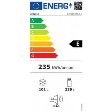 Hitachi R-VX401PRU9-1 (BSL) Ψυγείο Δίπορτο Total NoFrost Υ160.5xΠ65xΒ72εκ. Inox